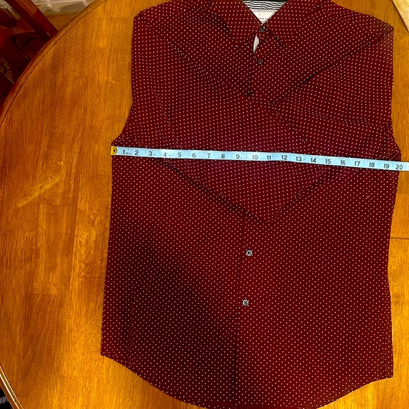 Denim & Flower Ricky Singh Mens Maroon Long Sleeve with white dots - Picture 10 of 10
